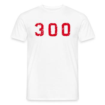 300 - Zahl - Männer T-Shirt - Weiß - Vorne - AI Model Male 178 dark (178cm)