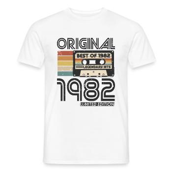 1982 Jahrgang Vintage Retro Geburtstag Geschenk - Männer T-Shirt - Weiß - Vorne - AI Model Male 178 dark (178cm)