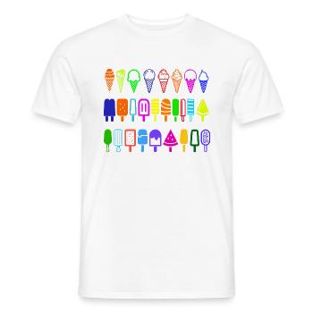 Ice cream in style in many colors - Men's T-Shirt - white - Front - AI Model Male 178 dark (178cm)