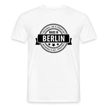 Made in BERLIN - Männer T-Shirt - Weiß - Vorne - AI Model Male 178 dark (178cm)