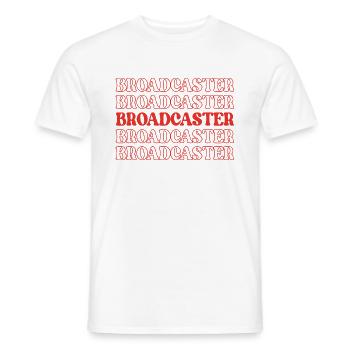 Diffuseur, Lecteur de nouvelles, Reporter, Journaliste - T-shirt homme - blanc - Devant - AI Model Male 178 dark (178cm)
