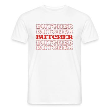 Butcher Meat Cutter Meatman Meat Processor - Men's T-Shirt - white - Front - AI Model Male 178 dark (178cm)