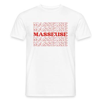 Masseurin, Massagetherapeutin, Masseurin, Bodyworker - Männer T-Shirt - Weiß - Vorne - AI Model Male 178 dark (178cm)