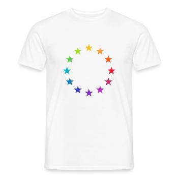 Rainbow Europe Stars, colorful EU, color, - Men's T-Shirt - white - Front - AI Model Male 178 dark (178cm)