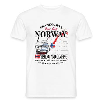 Norway Fishing Skandinavia - T-shirt homme - blanc - Devant - AI Model Male 178 dark (178cm)