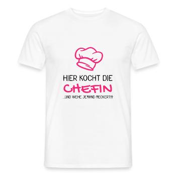 Chefkoch Spruch lustig Kochmütze Geschenk - Männer T-Shirt - Weiß - Vorne - AI Model Male 178 dark (178cm)