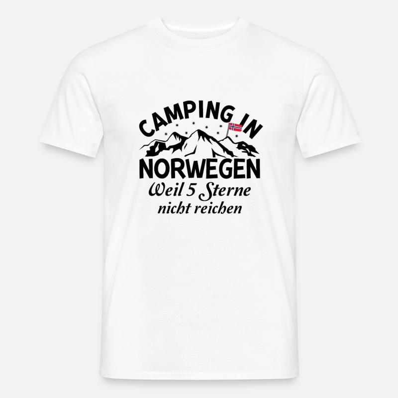 Camping in Norwegen - Männer T-Shirt - Weiß