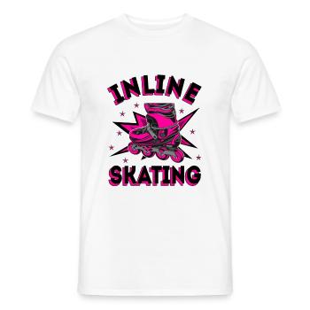 Inline Skating Inline-Skates - Männer T-Shirt - Weiß - Vorne - AI Model Male 178 dark (178cm)