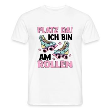 Rollschuhe - Männer T-Shirt - Weiß - Vorne - AI Model Male 178 dark (178cm)