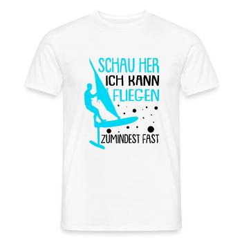 Windsurfen mit Foil Foilsurfen - Männer T-Shirt - Weiß - Vorne - AI Model Male 178 dark (178cm)