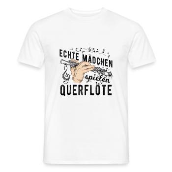 Querflöte - Männer T-Shirt - Weiß - Vorne - AI Model Male 178 dark (178cm)