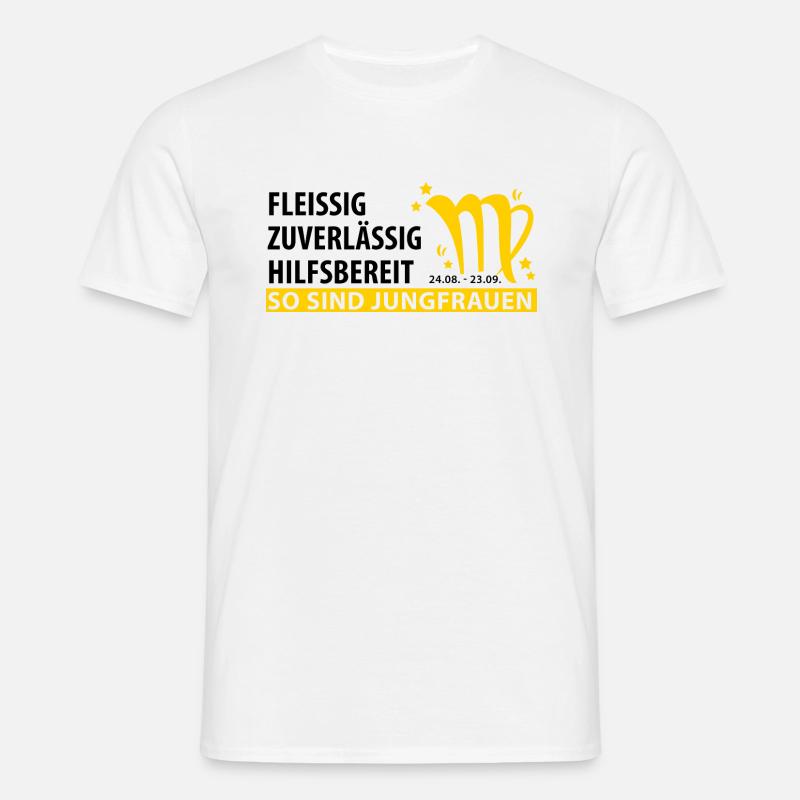 Sternzeichen Jungfrau Eigenschaften - Männer T-Shirt - Weiß