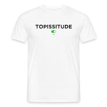 Topissitude on - T-shirt homme - blanc - Devant - AI Model Male 178 dark (178cm)