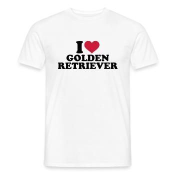 I love Golden Retriever - Men's T-Shirt - white - Front - AI Model Male 178 dark (178cm)