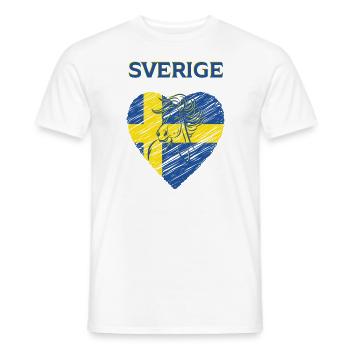 Sverige Schweden schwedische Dala Pferd Dalapferd - Männer T-Shirt - Weiß - Vorne - AI Model Male 178 dark (178cm)