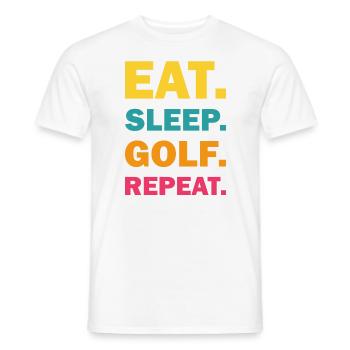 Eat Sleep Golf Repeat Golf Geschenk für Golfer - Männer T-Shirt - Weiß - Vorne - AI Model Male 178 dark (178cm)