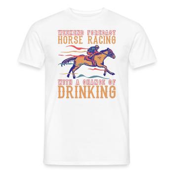 Horse Racing - Horse Sayings - Horse Rider - Men's T-Shirt - white - Front - AI Model Male 178 dark (178cm)