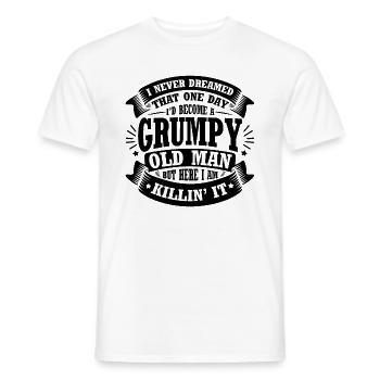 Grandpa Grandfather Retirement Become A Grumpy Old Man - Men's T-Shirt - white - Front - AI Model Male 178 dark (178cm)