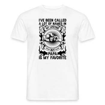 Idée de cadeau papa père fils appelé beaucoup de noms - T-shirt homme - blanc - Devant - AI Model Male 178 dark (178cm)
