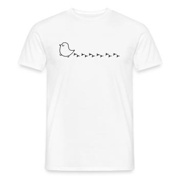 Oiseau drôle avec des traces d'oiseaux - T-shirt homme - blanc - Devant - AI Model Male 178 dark (178cm)