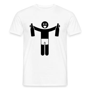 fête homme drinking - T-shirt homme - blanc - Devant - AI Model Male 178 dark (178cm)