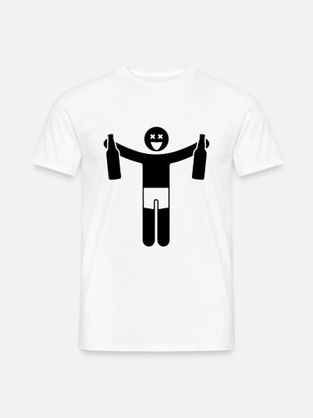party man drinking - Men's T-Shirt - white