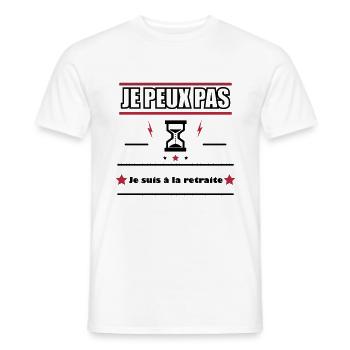 Je peux pas je suis à la retraite - T-shirt homme - blanc - Devant - AI Model Male 178 dark (178cm)