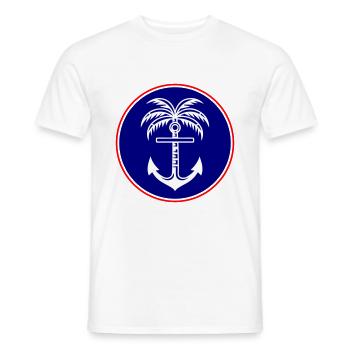 Icône d’ancre de palmier - T-shirt homme - blanc - Devant - AI Model Male 178 dark (178cm)