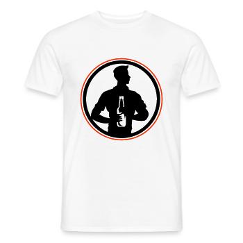 Silhouette de bouteille de bière buvant - T-shirt homme - blanc - Devant - AI Model Male 178 dark (178cm)