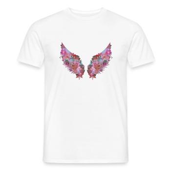 angelwings,wings,colorful,angel wings,flowers - Men's T-Shirt - white - Front - AI Model Male 178 dark (178cm)