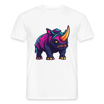 Rhino Halloween Bande dessinée Zombie - T-shirt homme - blanc - Devant - AI Model Male 178 dark (178cm)