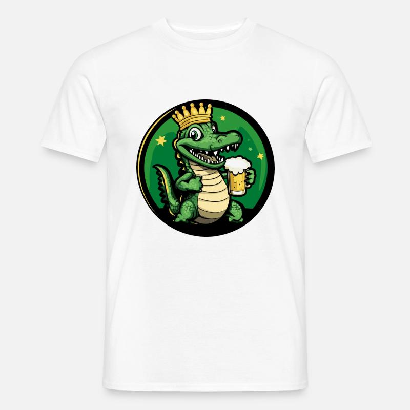 Alligator Bier Comic - Männer T-Shirt - Weiß