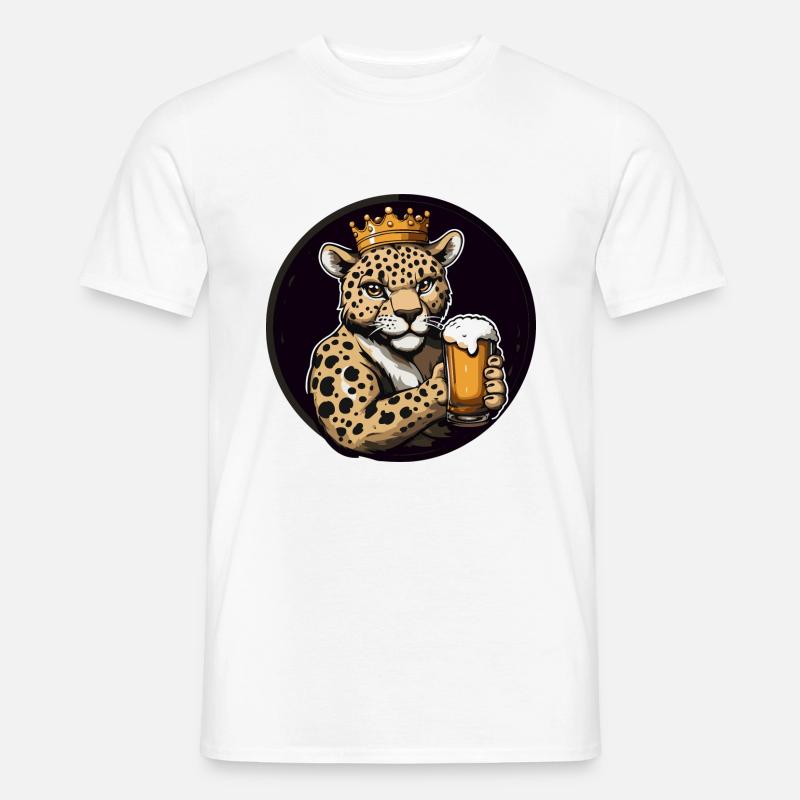 Leopard Beer Comic - Men's T-Shirt - white