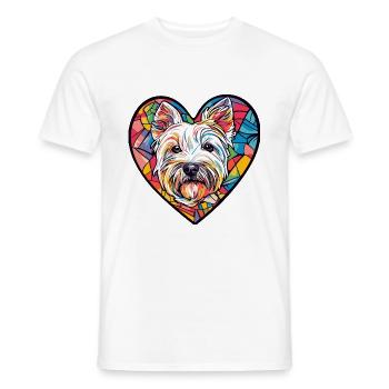West Highland Terrier Hund Herz Liebe - Männer T-Shirt - Weiß - Vorne - AI Model Male 178 dark (178cm)