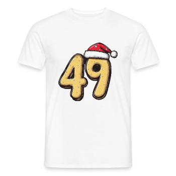 49 Zahl Weihnachten - Männer T-Shirt - Weiß - Vorne - AI Model Male 178 dark (178cm)
