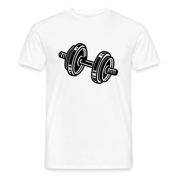 hanteln gewichte fitness - Männer T-Shirt - Weiß - Vorne - AI Model Male 178 dark (178cm)