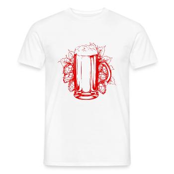 Hops Malt Beer Beer Glass - Men's T-Shirt - white - Front - AI Model Male 178 dark (178cm)