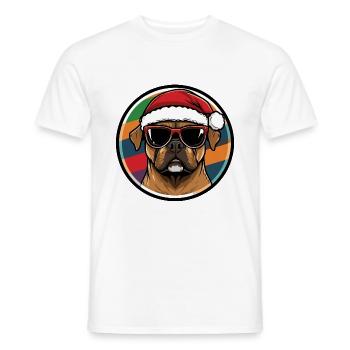 Boxer Chien Noël Cool - T-shirt homme - blanc - Devant - AI Model Male 178 dark (178cm)
