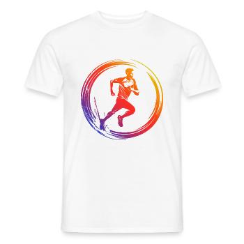 Running Marathon Silhouette Colorful - Men's T-Shirt - white - Front - AI Model Male 178 dark (178cm)