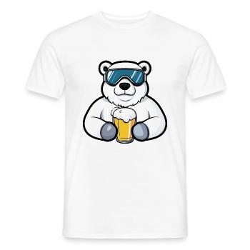Polar Bear Ski Beer - Men's T-Shirt - white - Front - AI Model Male 178 dark (178cm)
