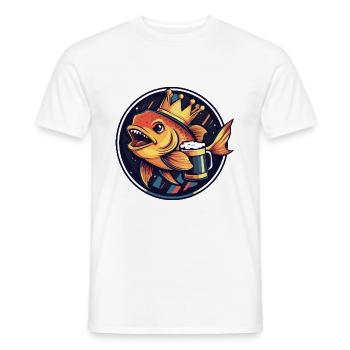 Piranha Fische Bier Comic - Männer T-Shirt - Weiß - Vorne - AI Model Male 178 dark (178cm)