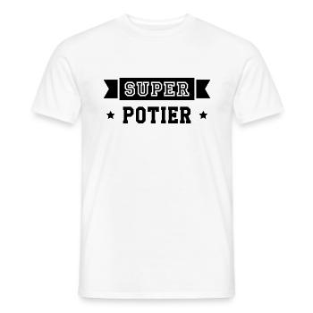 Céramiste / Céramique / Poterie / Potier / Potière - T-shirt homme - blanc - Devant - AI Model Male 178 dark (178cm)