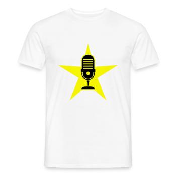 Mikrofon Symbol Podcast - Männer T-Shirt - Weiß - Vorne - AI Model Male 178 dark (178cm)