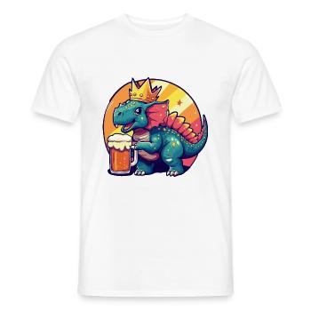 Dinosaurier triceratops Bier Comic - Männer T-Shirt - Weiß - Vorne - AI Model Male 178 dark (178cm)