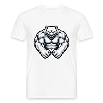 Ours polaire Muscles Musculation Ours polaire - T-shirt homme - blanc - Devant - AI Model Male 178 dark (178cm)