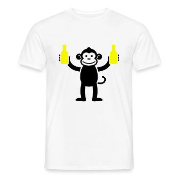 Singe avec de la bière Fête drôle - T-shirt homme - blanc - Devant - AI Model Male 178 dark (178cm)