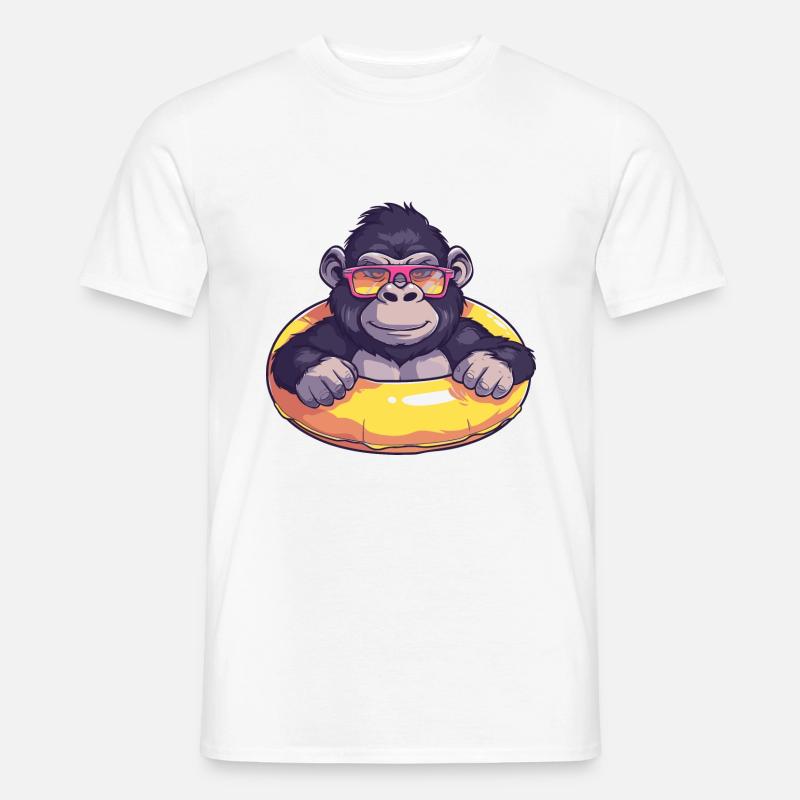 Gorilla Sommer Comic - Männer T-Shirt - Weiß
