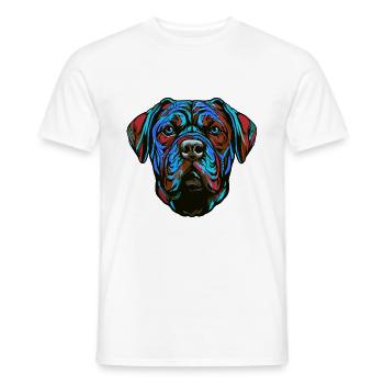 Mastiff Dog Portrait Colorful - Men's T-Shirt - white - Front - AI Model Male 178 dark (178cm)