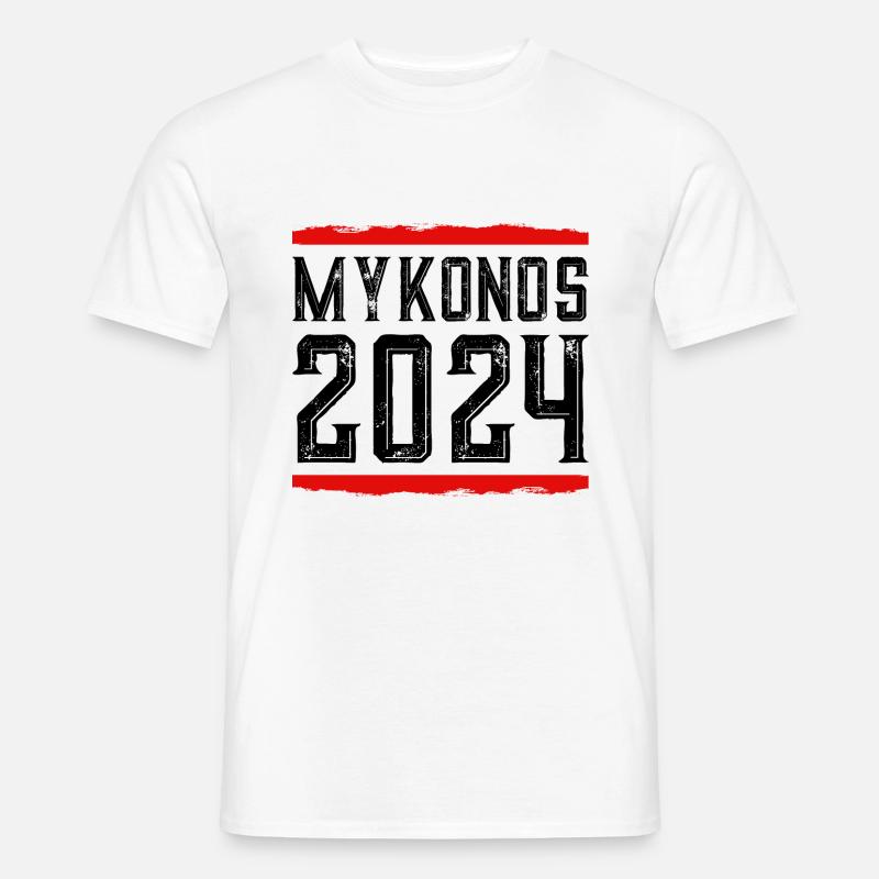 Mykonos 2024 - Männer T-Shirt - Weiß