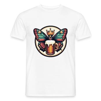 Bande dessinée de bière papillon - T-shirt homme - blanc - Devant - AI Model Male 178 dark (178cm)